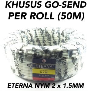 Kabel ETERNA NYM 2x1.5 2x1,5 Kawat Isi 2 / Roll 50 Meter 50M SNI Gojek