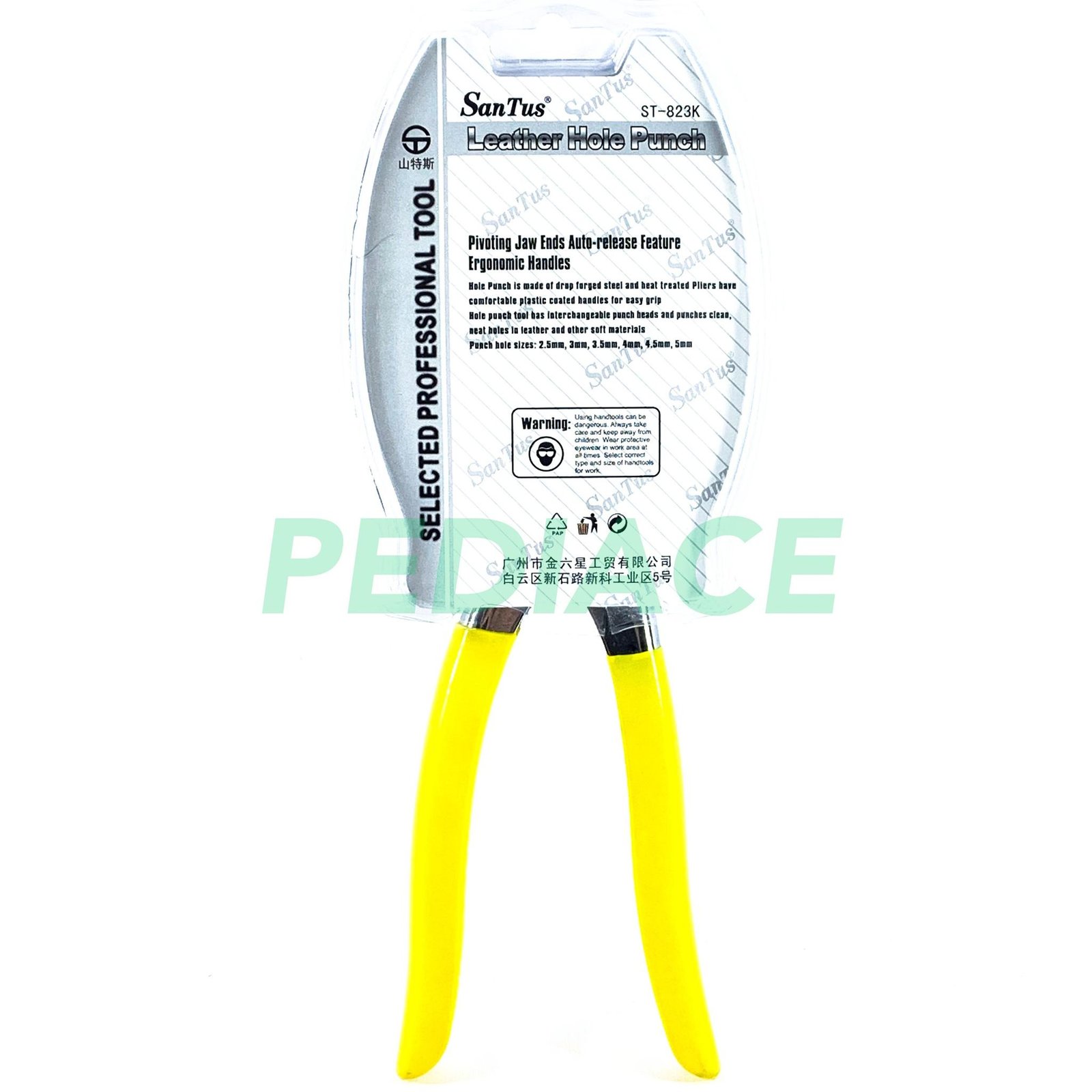 Tang Potong Lubang Pembolong Kulit Santus ST-823K Leather Hole Punch - Image 2