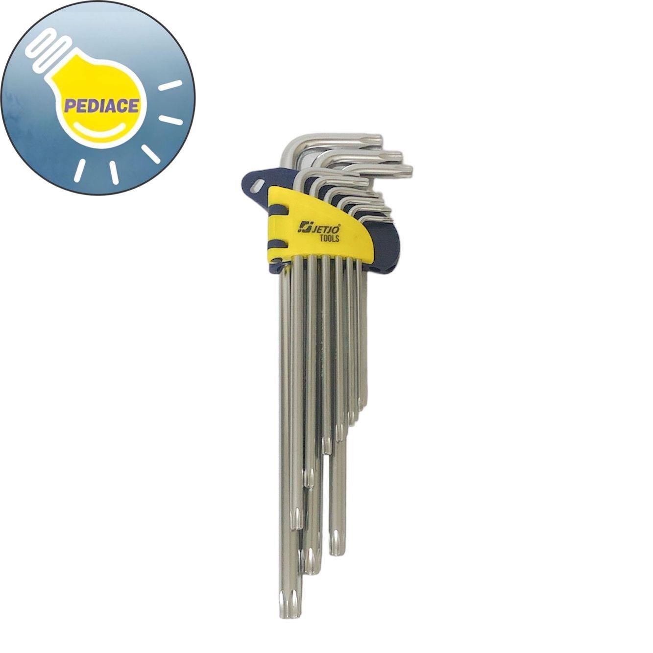 Kunci L Bintang Lubang 9pcs JETJO Tools Tamper Torx Key Long Set - Image 3