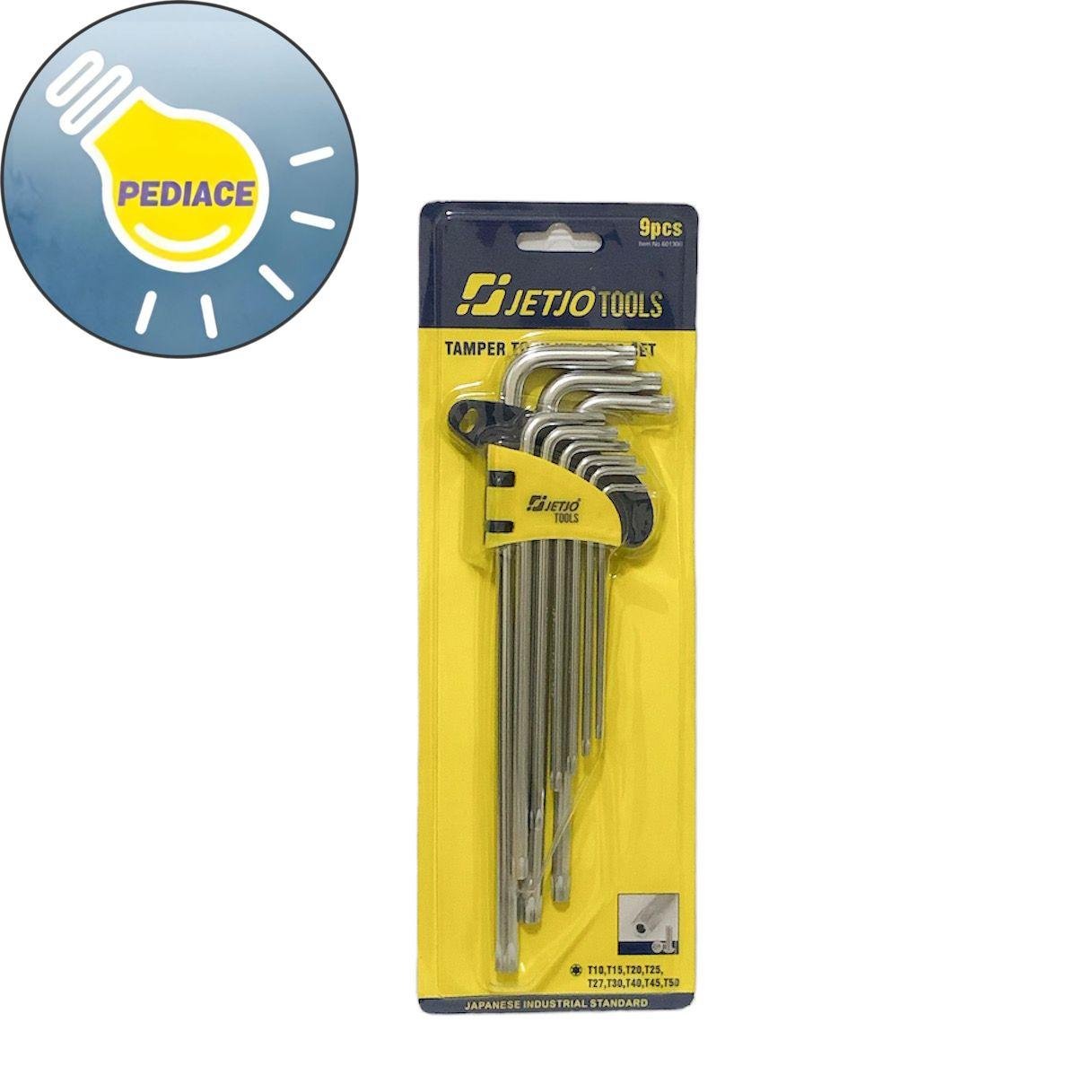 Kunci L Bintang Lubang 9pcs JETJO Tools Tamper Torx Key Long Set