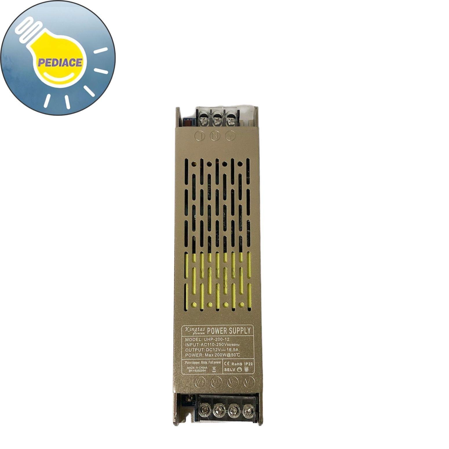 Power Supply Kingtas Premium UHP-200-12 Switching Led 12V 200W 16.5A - Image 2