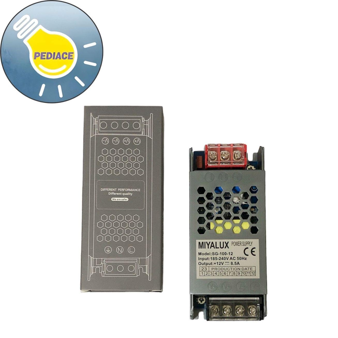 Power Supply Adaptor MIYALUX SG-100-12 Switching Led 12V 100W 8.5A