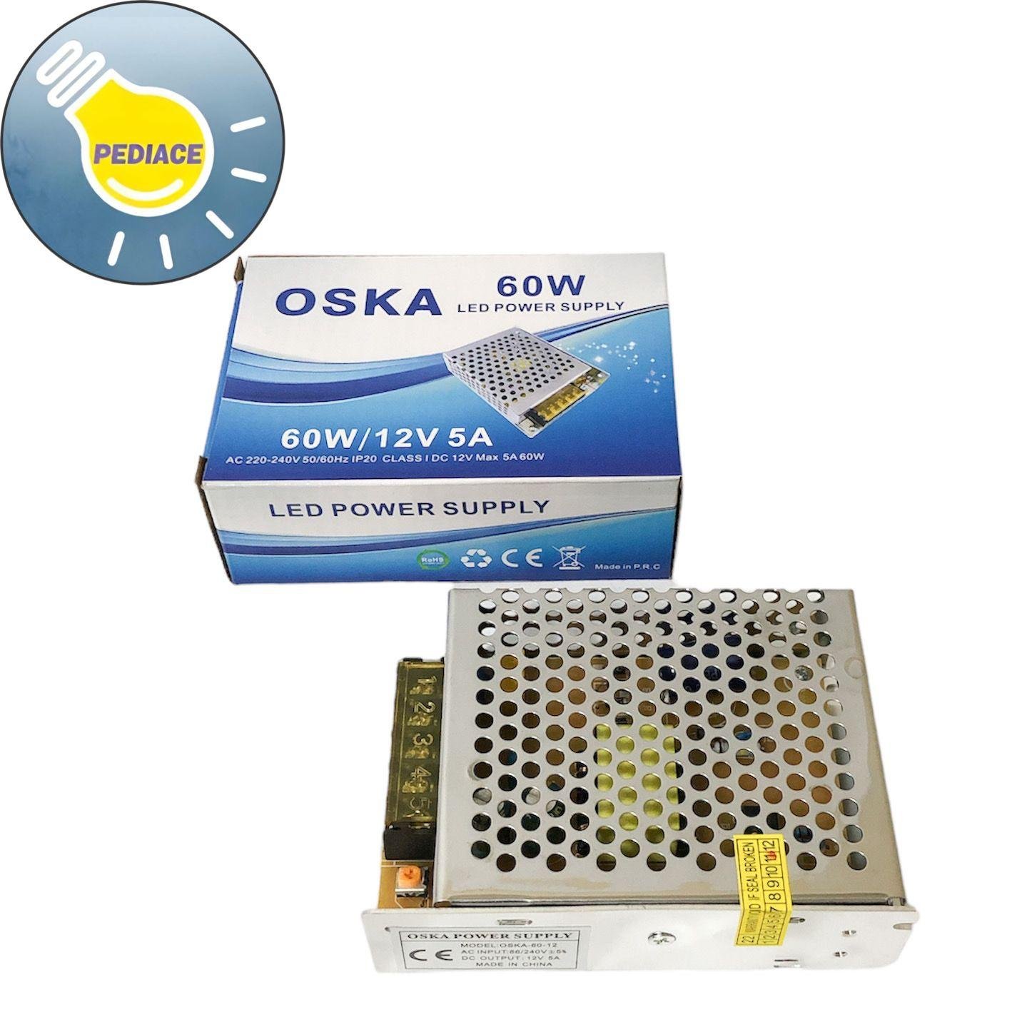 Power Supply Adaptor 60W 12V 5A ampere Switching Led 60 Watt OSKA