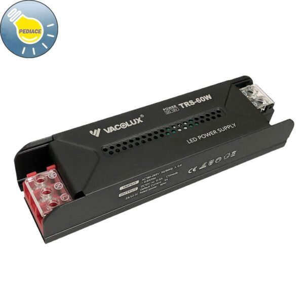 LED Power Supply VACOLUX TRS-60W DC 12V 5A Ballast Trafo Adaptor - Image 3