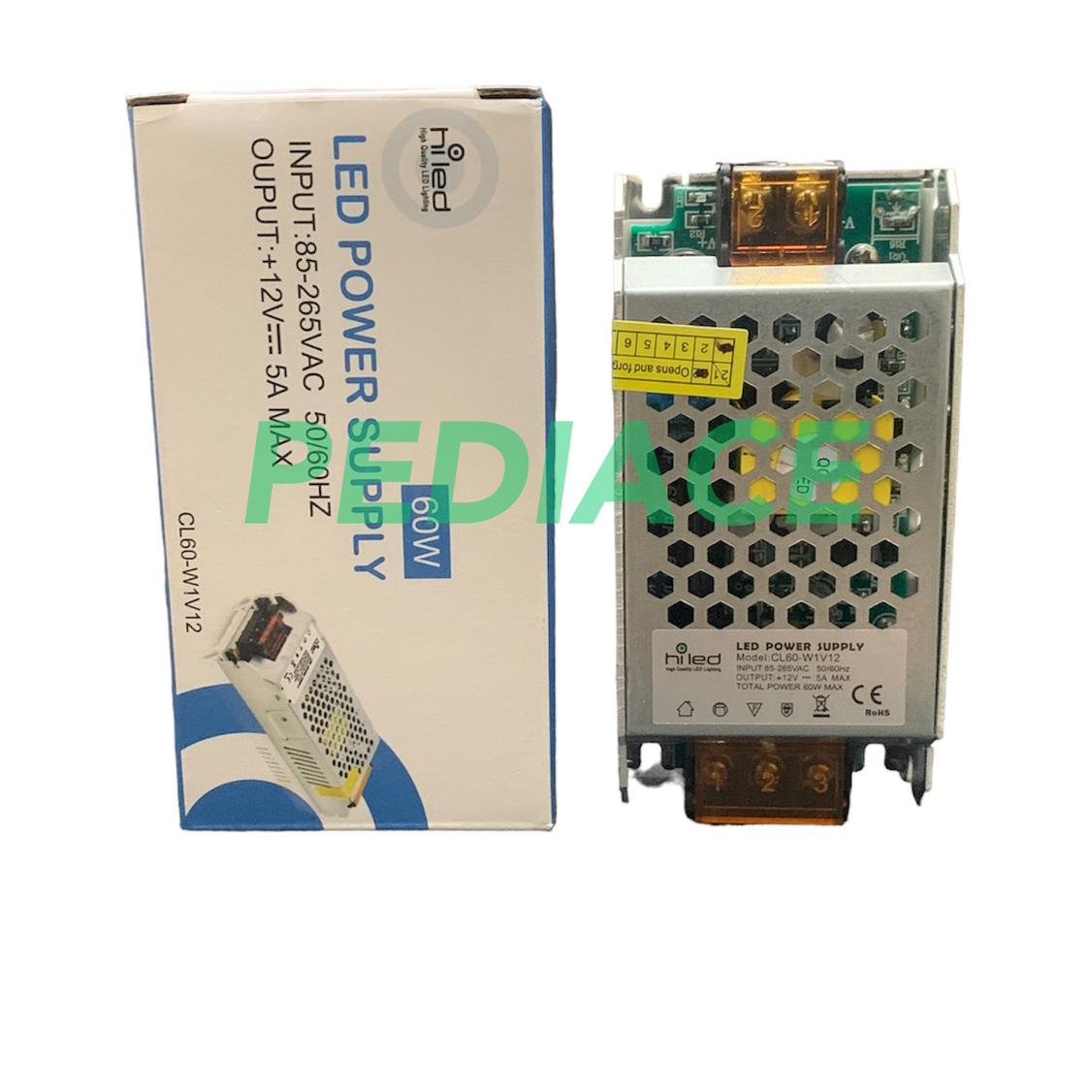 Power Supply Adaptor HILED LED Strip 12V 5A 5 Ampere Switching 60 Watt