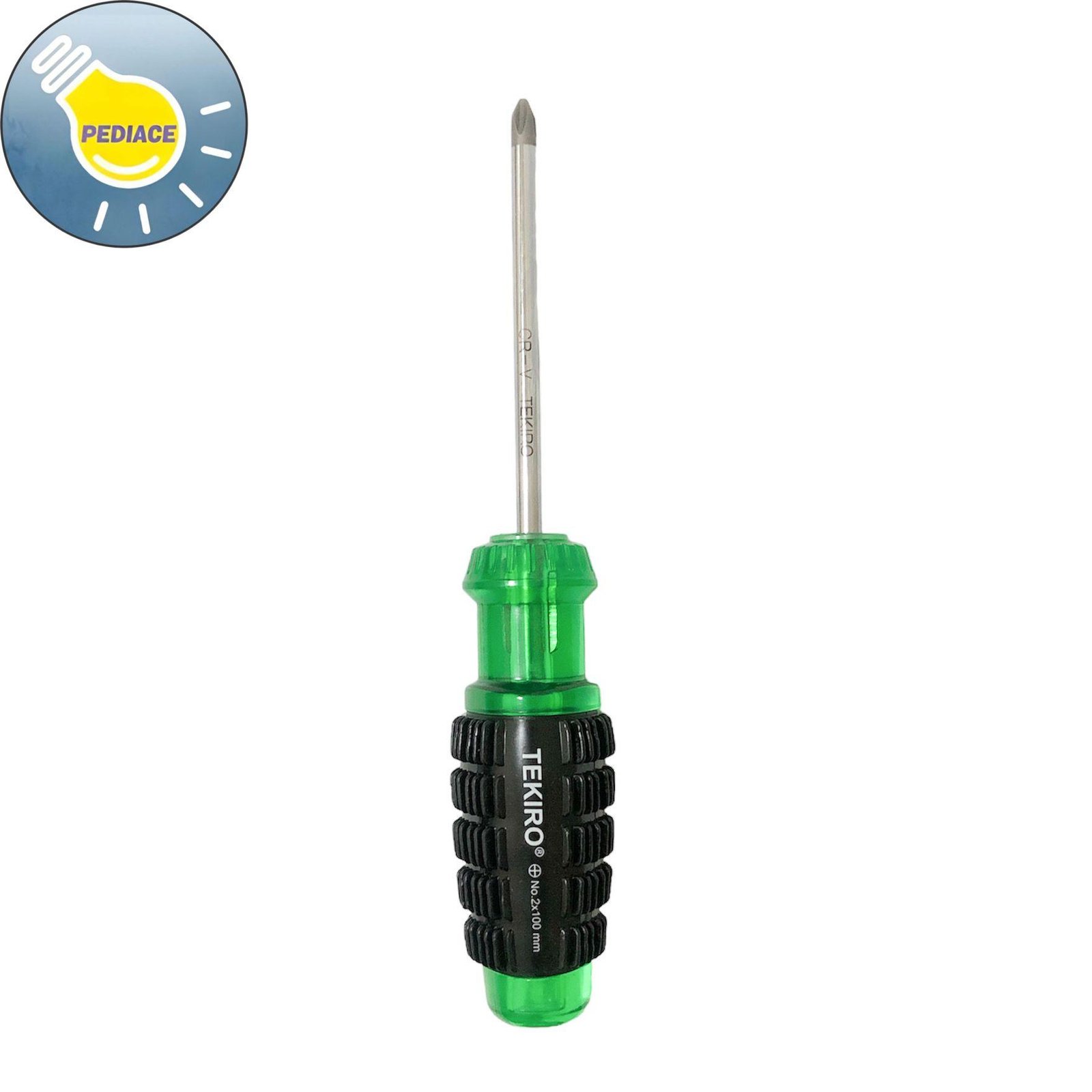 Obeng Gagang Karet Plus (+) TEKIRO 100mm Cushion Grip