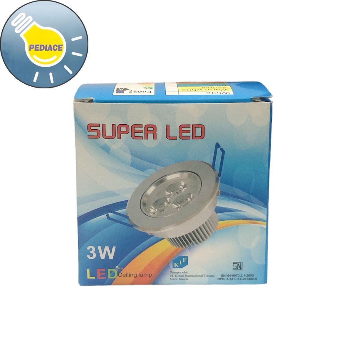 Lampu Downlight LED 3W 3 Mata SUPERLED Inbow Body Putih - 3000K Kuning - Image 4