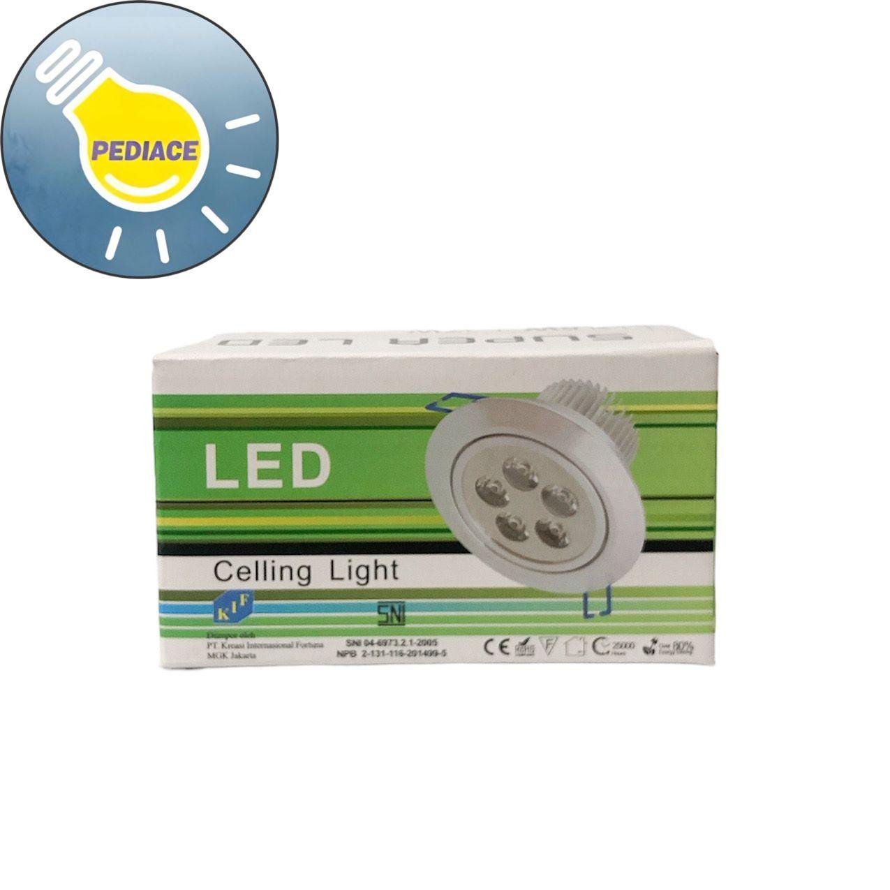 Lampu LED Downlight Inbow 5 Watt 5 Mata Body Silver Cahaya Putih 6400K - Image 4