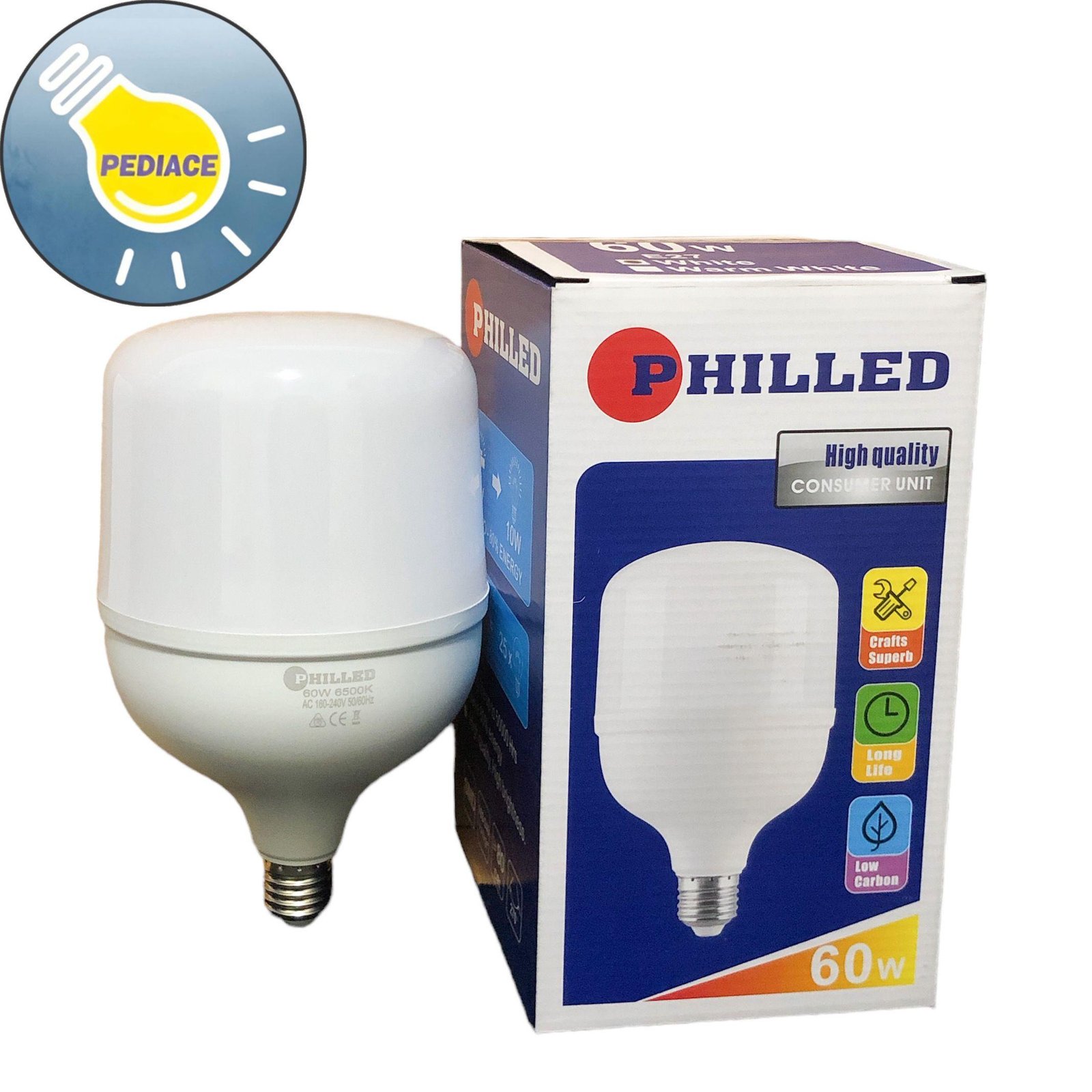 Lampu Bohlam LED 60W 60 Watt PHILLED Bulb Capsule E27 Cahaya Putih