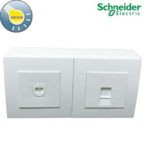 Socket Outlet Telepon + Socket LAN RJ45 CAT 6 Outbow Schneider VIVACE