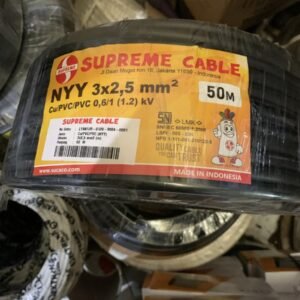 Kabel Listrik Flexible Hitam NYY 3x2.5mm SUPREME Kawat SNI *Meteran