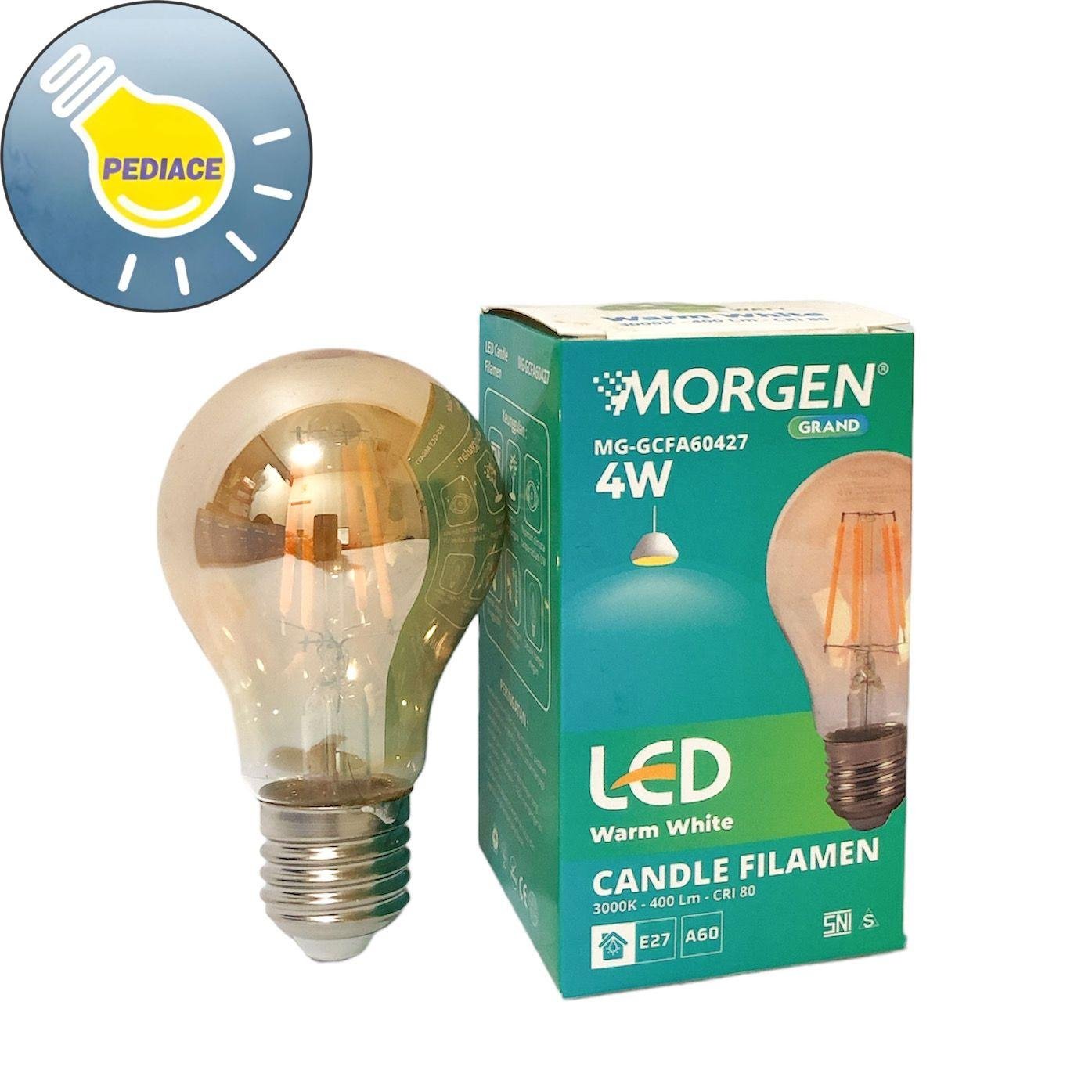 Lampu LED 4 Watt E27 Candle Filamen MORGEN 4W 3000K Warm White