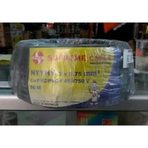 Kabel Listrik Flexible HITAM NYYHY 3x0.75 SUPREME Serabut SNI *Meteran