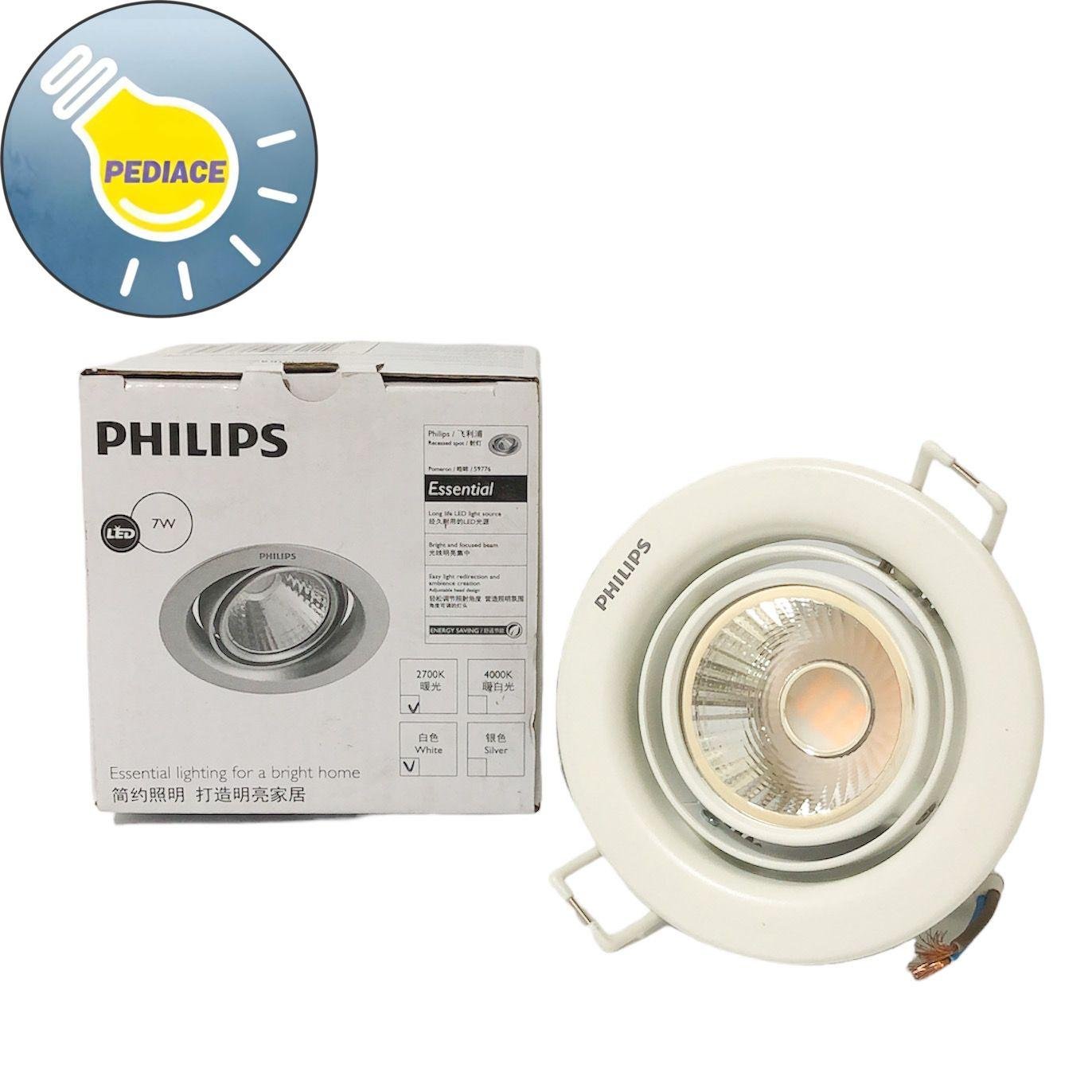 Lampu Downlight LED Spotlight 7W PHILIPS Recessed Spot Pomeron 2700K