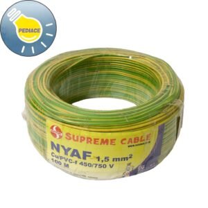 Kabel Serabut NYAF 1.5mm SUPREME Warna Kuning Hijau 1 Roll 100M
