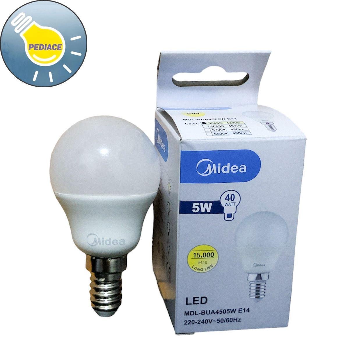 Lampu LED Bohlam 5W E14 MIDEA 5 Watt Cahaya Kuning 3000K 420lm