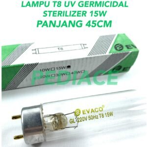 Lampu T8 UV Germicidal Sterilizer 15W Filter Air / Kuman EVACO 45cm