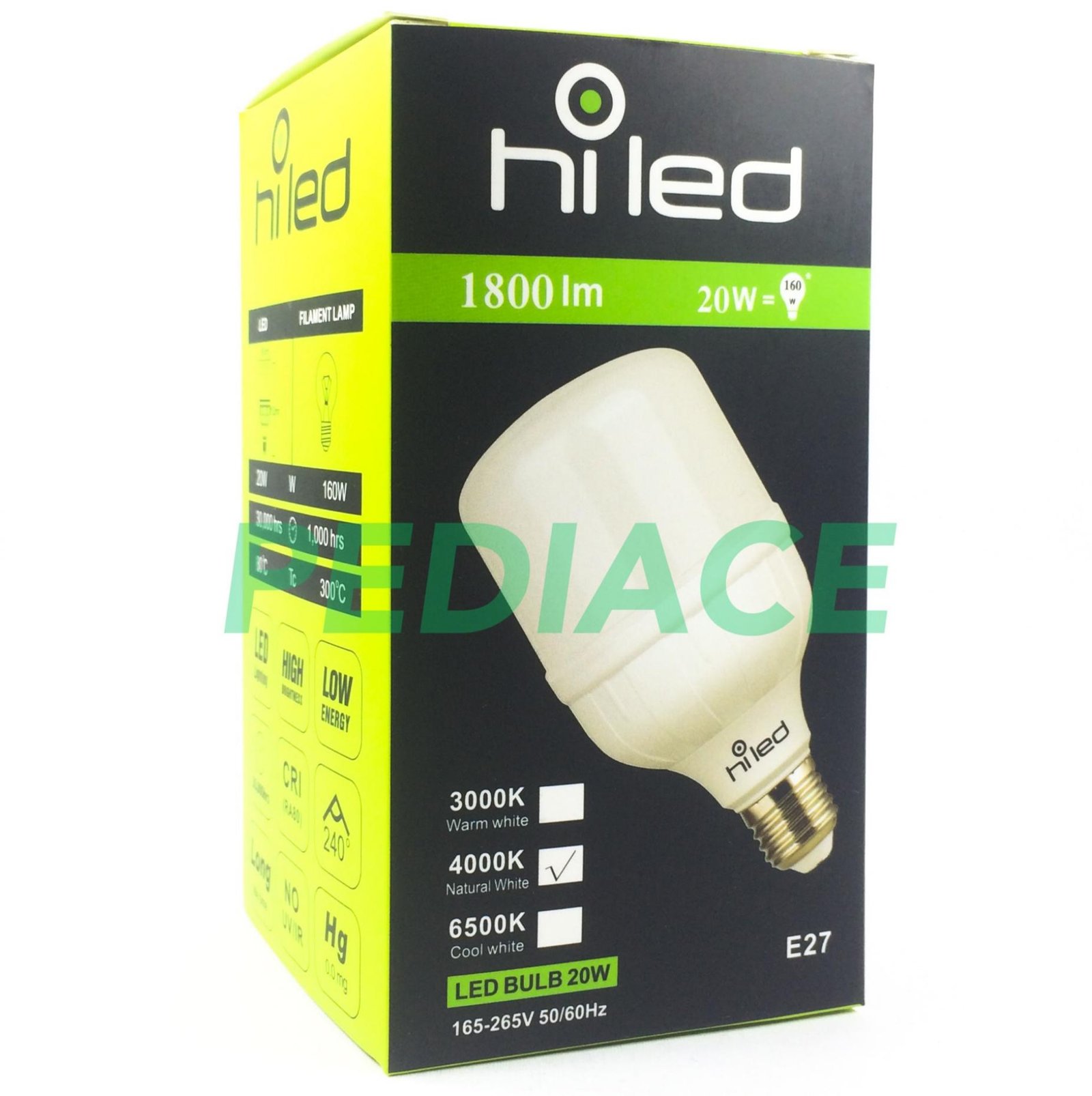 Lampu Bohlam LED Hiled Bulb 20W 20Watt Natural White 4000K E27 1800lm