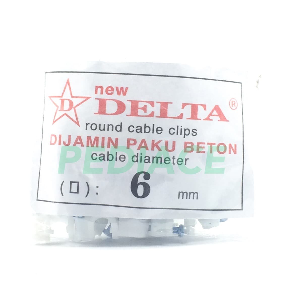Klem kabel paku beton No 6 diameter paku 6mm Delta round cable clips