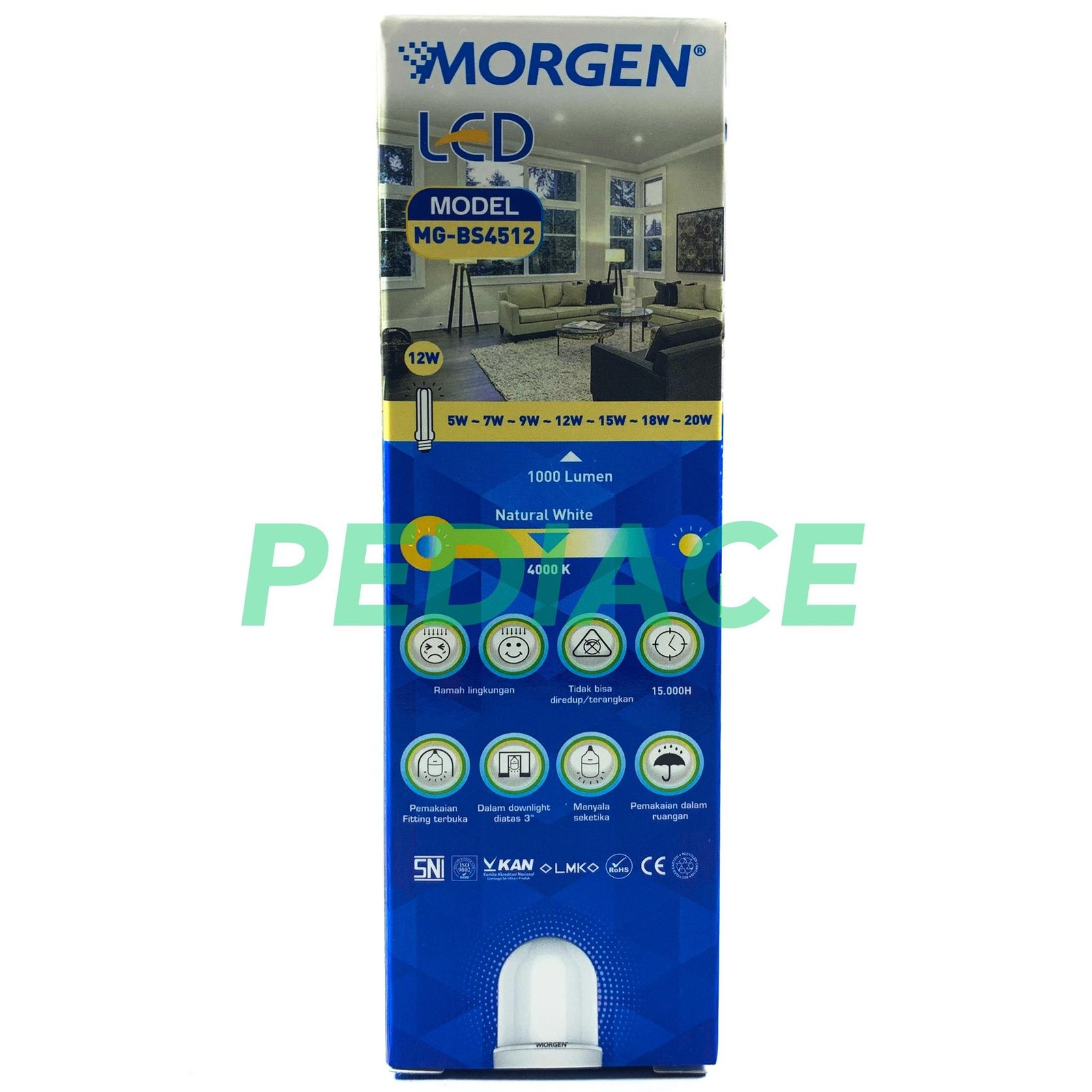 Lampu Bohlam LED Bulb Stick MORGEN 12W 12 Watt E27 Natural White 4000K - Image 3