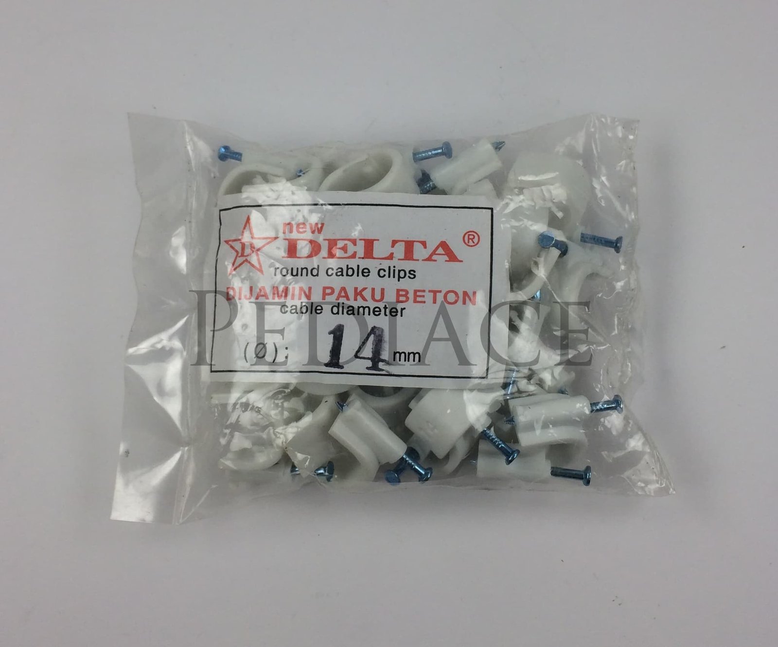 Klem kabel paku beton No 14 diameter paku 14mm Delta round cable clips