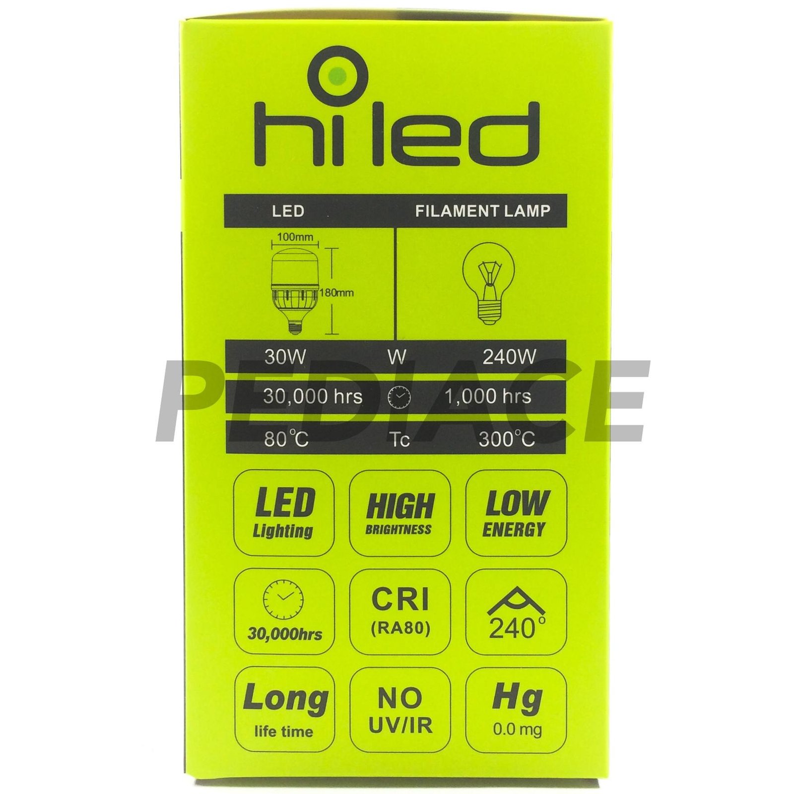 Lampu Bohlam LED Hiled Bulb 30W 30 Watt Natural White 4000K E27 2700lm - Image 3