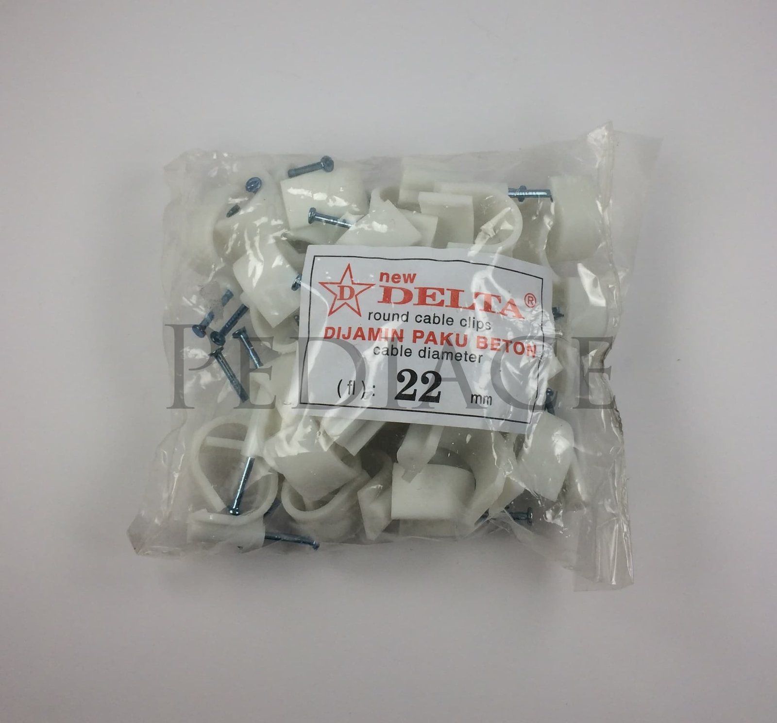 Klem kabel paku beton No 22 diameter paku 22mm Delta round cable clips