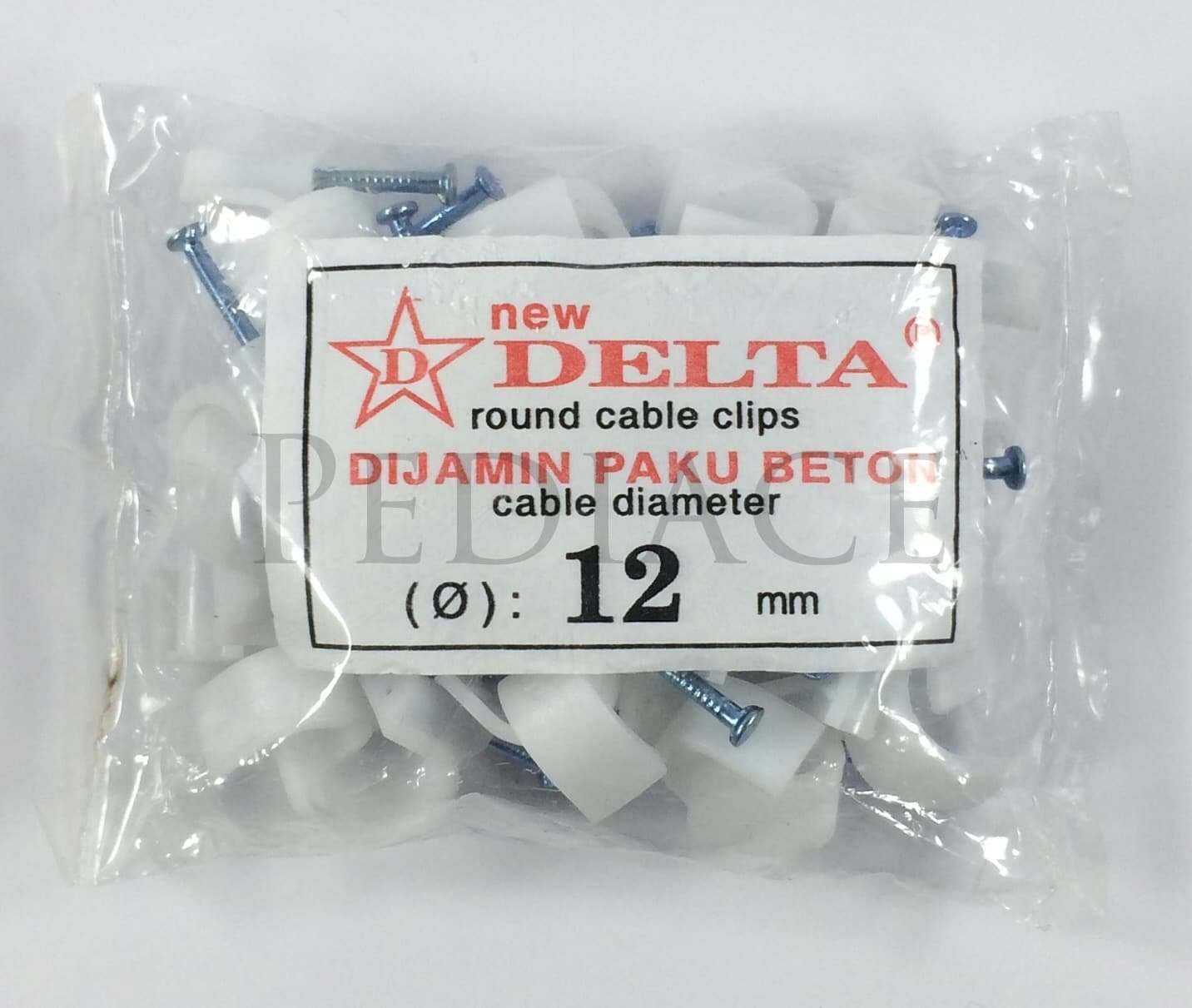Klem kabel paku beton No 12 diameter paku 12mm Delta round cable clips