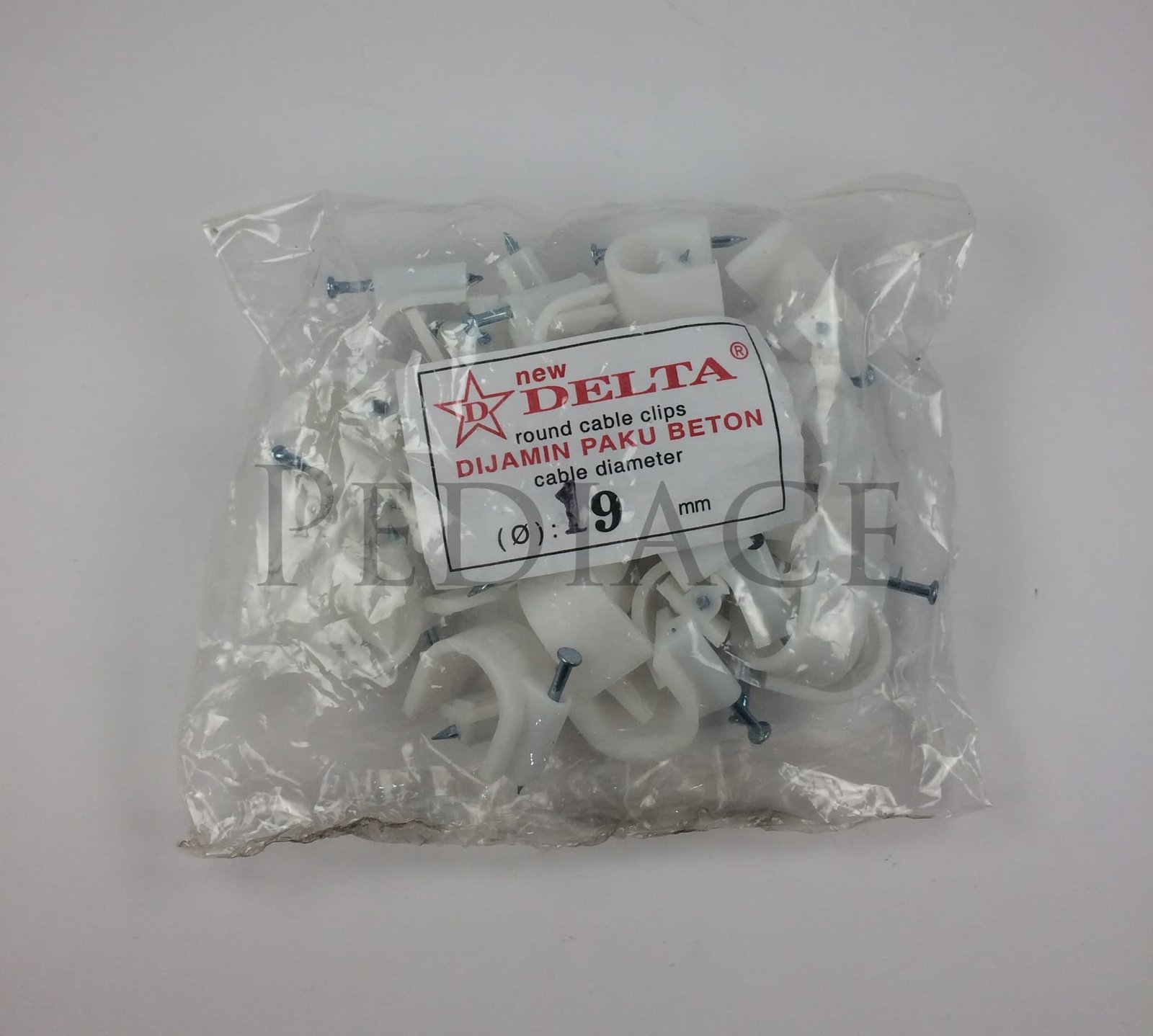 Klem kabel paku beton No 19 diameter paku 19mm Delta round cable clips