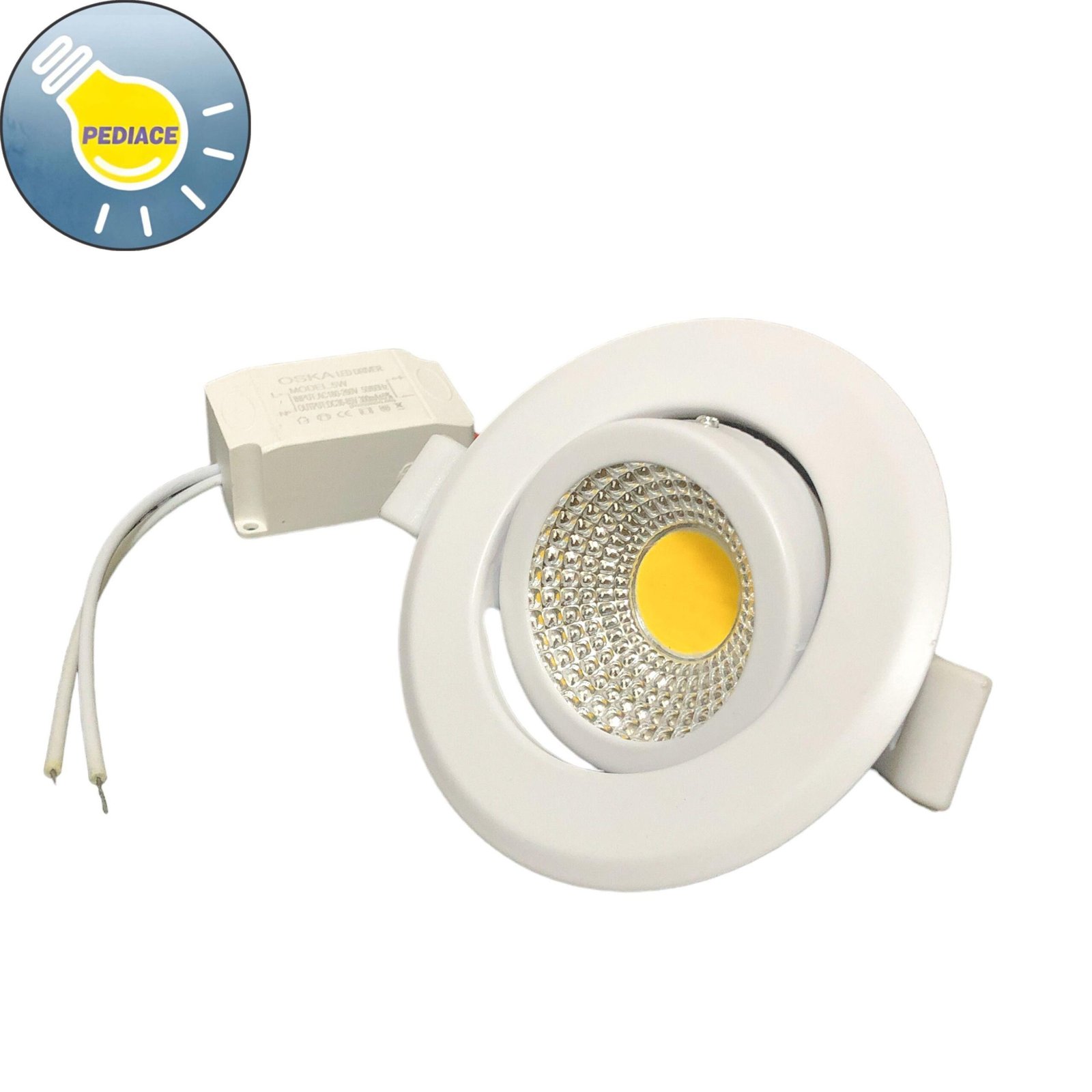 Lampu Downlight 5W OSKA LED COB 5 Watt Ceiling Spotlight 3000K Kuning - Image 2