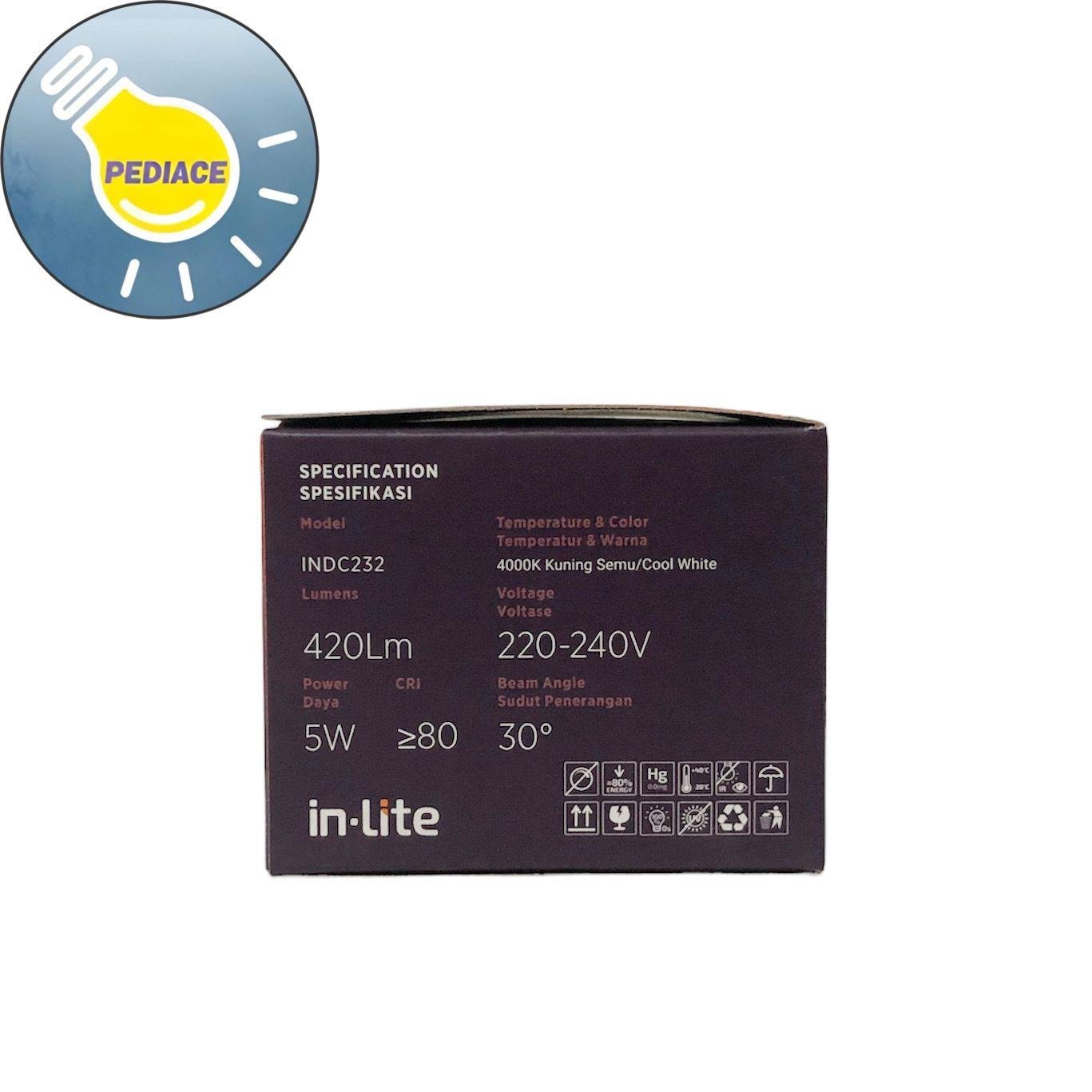 LAMPU LED SPOTLIGHT MINI DOWNLIGHT INLITE 5 WATT INDC232 - Semu 4000K - Image 5