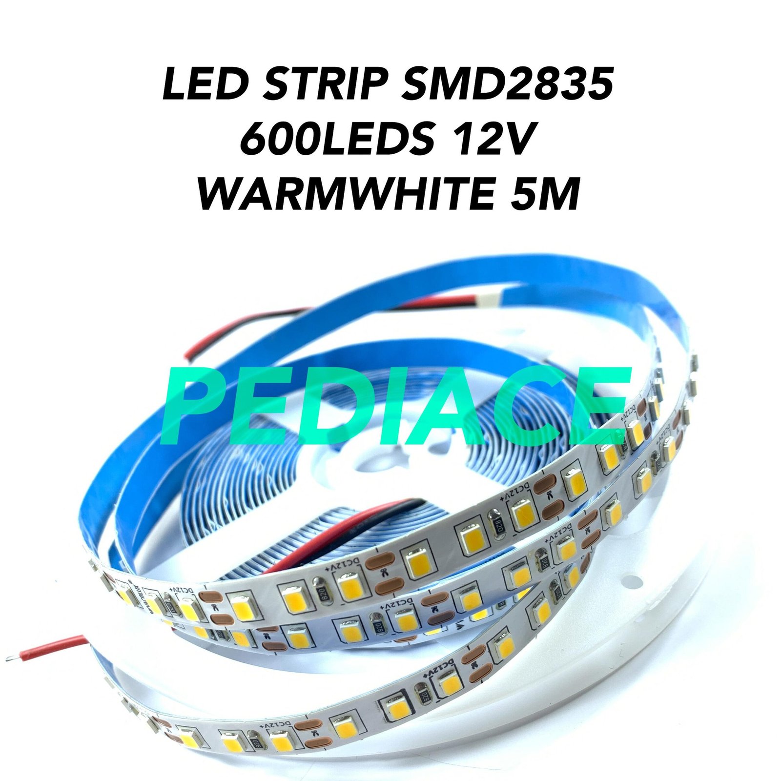 VACOLUX Lampu LED Strip DC12V 2835 Warm White 3000K 600LEDS 5M IP20 - Image 4