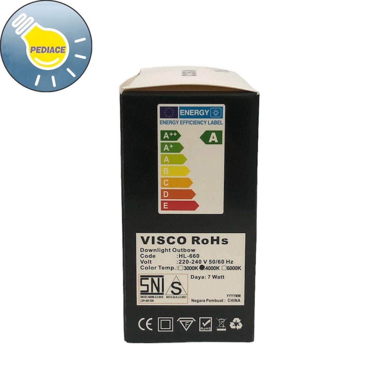 Lampu Downlight Inbow 7 Watt VISCO RoHs HL-660 Natural 4000K - Image 5