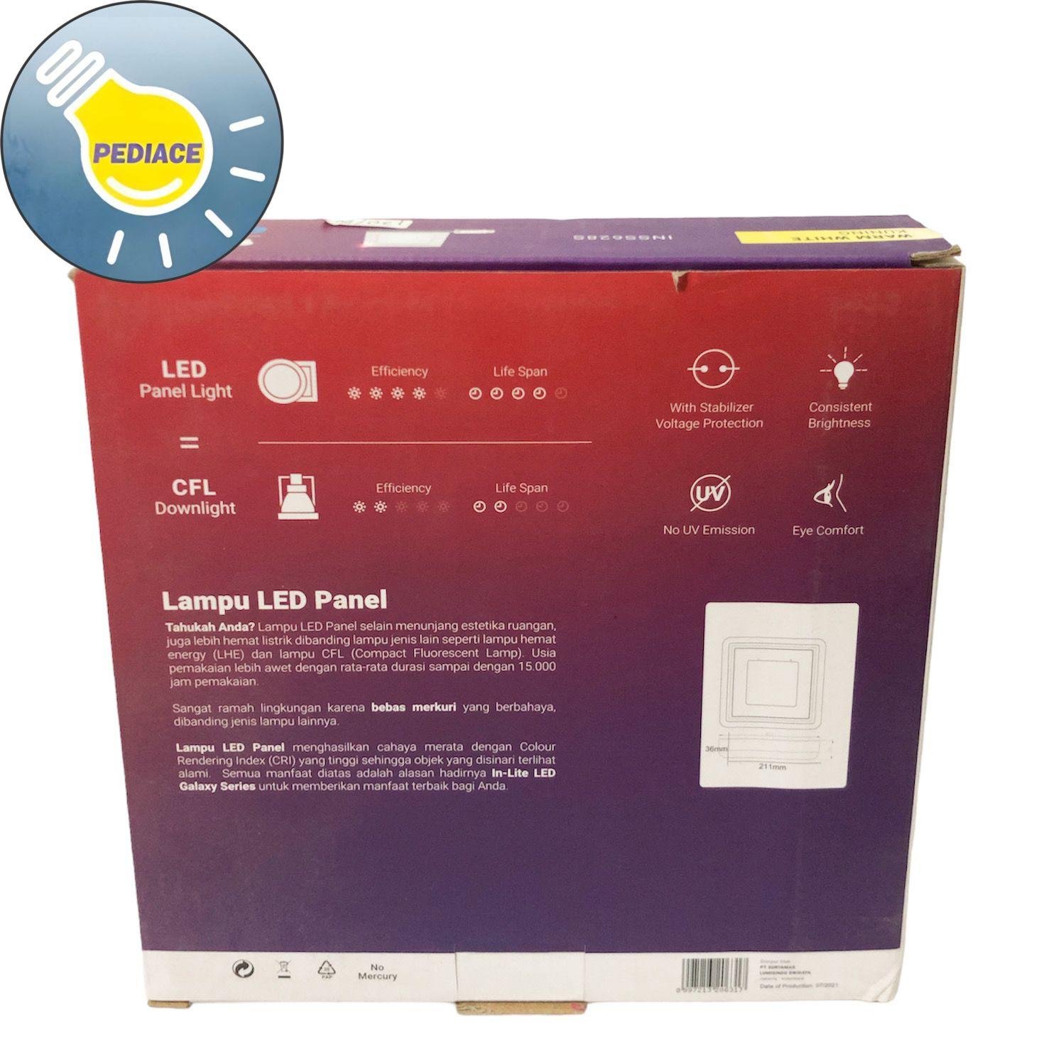 Lampu LED Panel Light Kotak 12W Inlite Outbow SNI - WARM WHITE 3000K - Image 4