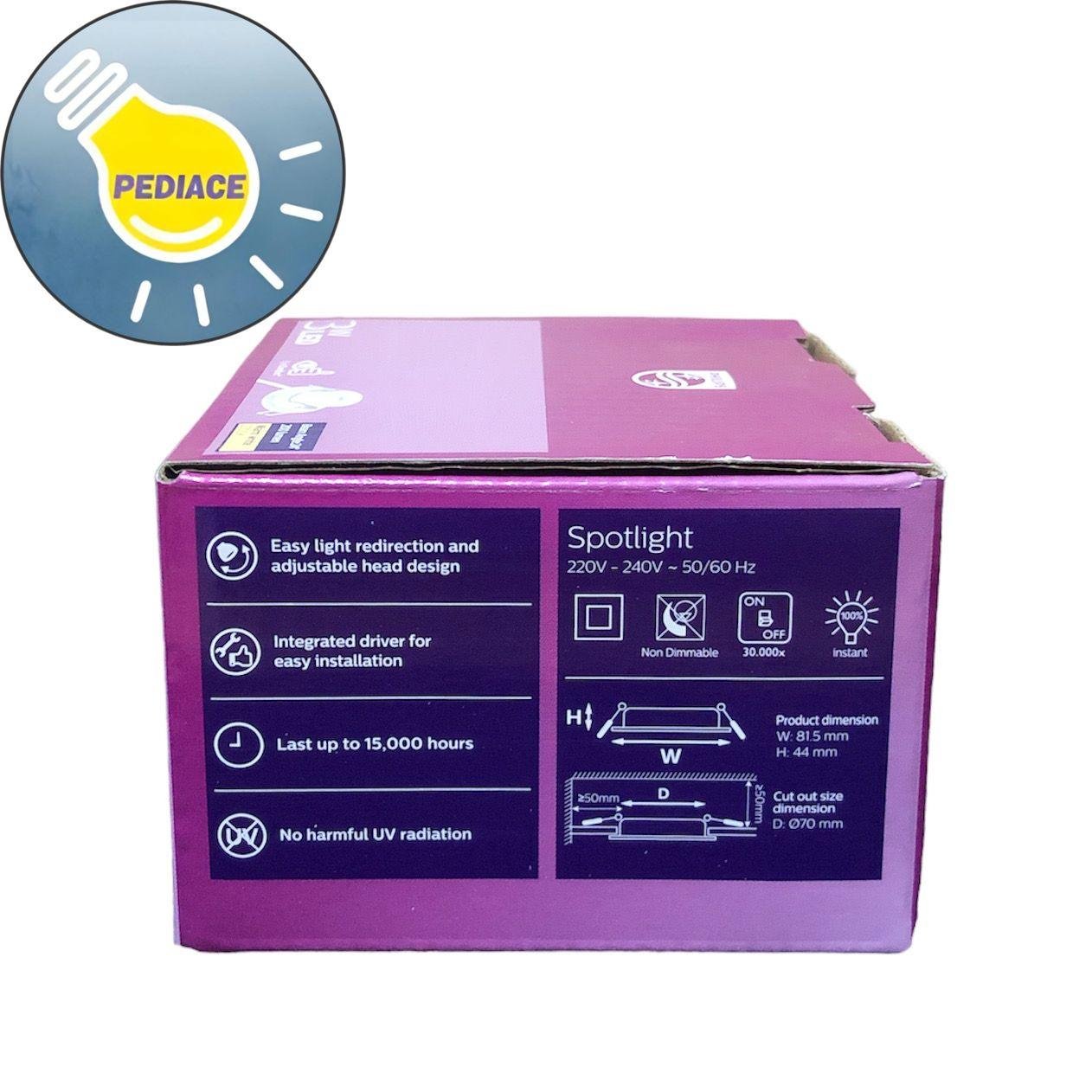 Lampu Downlight LED Spotlight 3W PHILIPS Kyanite SL201 WarmWhite 2700K - Image 4