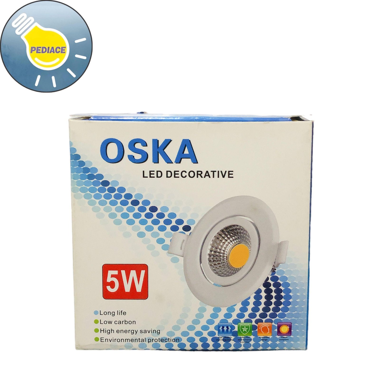 Lampu Downlight 5W OSKA LED COB 5 Watt Ceiling Spotlight 3000K Kuning - Image 4