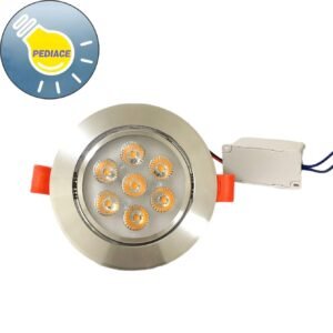 Lampu LED Downlight Inbow 7Watt 7 Mata Body Silver Cahaya Kuning 3000K