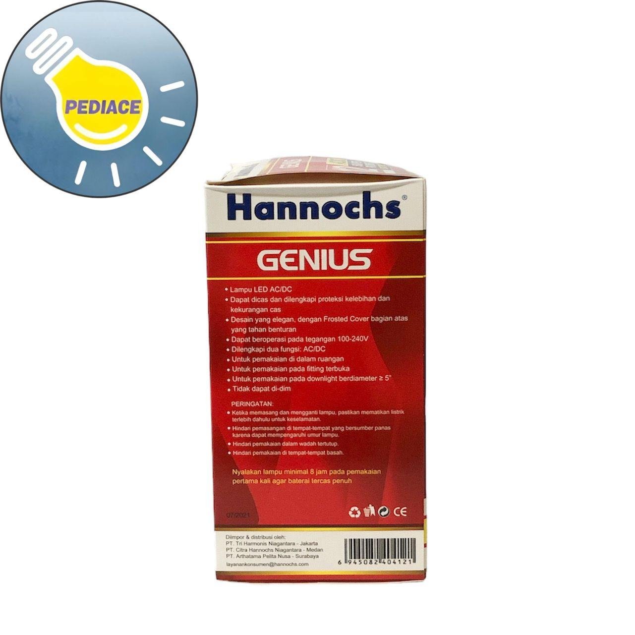 Lampu LED Emergency Hannochs Genius 12W E27 Cahaya Putih SNI - Image 4