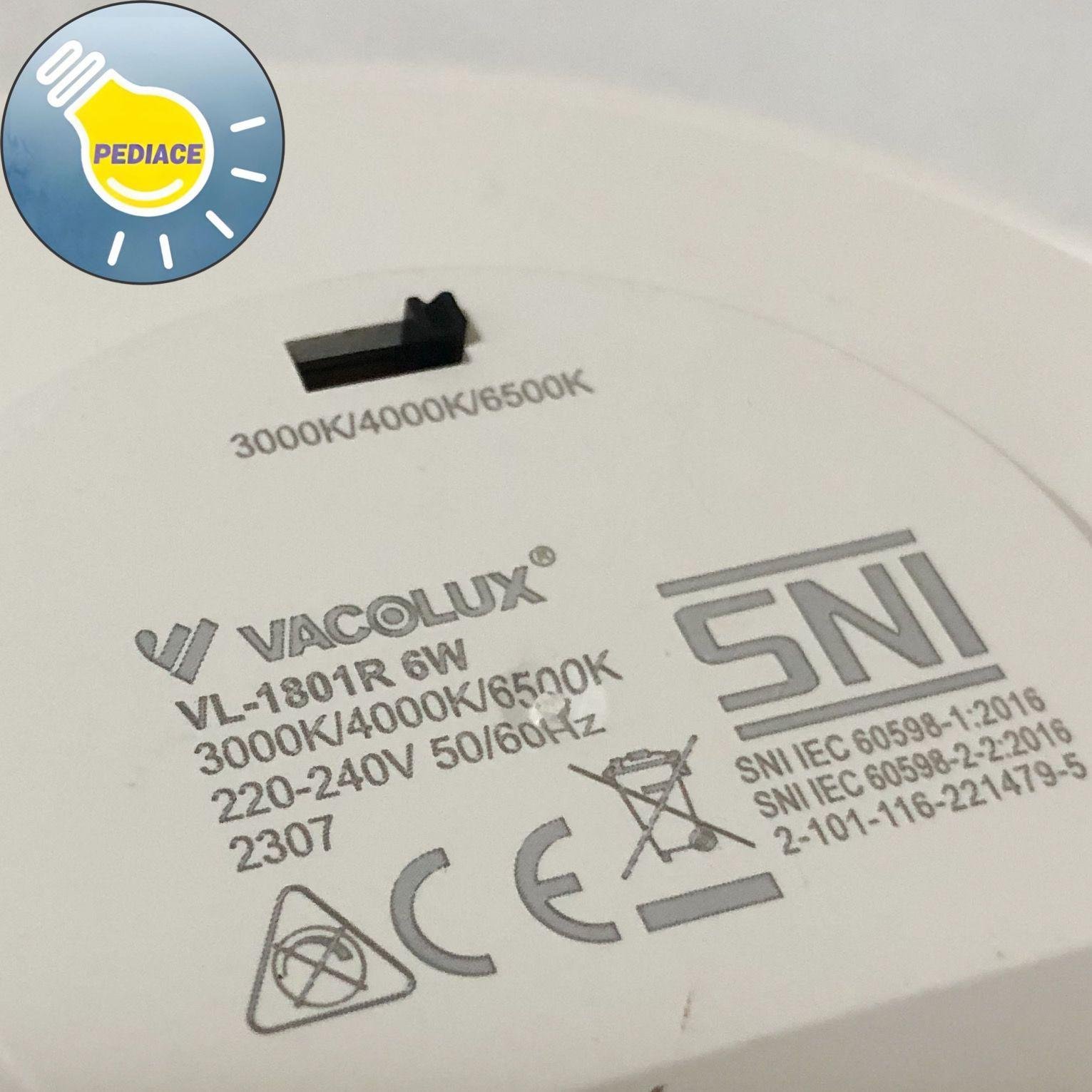 Lampu LED Panel Light 6W VACOLUX Bulat Tempel / Outbow Changeable CCT - Image 4