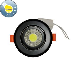 Lampu Downlight 5W OSKA LED COB Body Hitam Spotlight - Putih 6500K