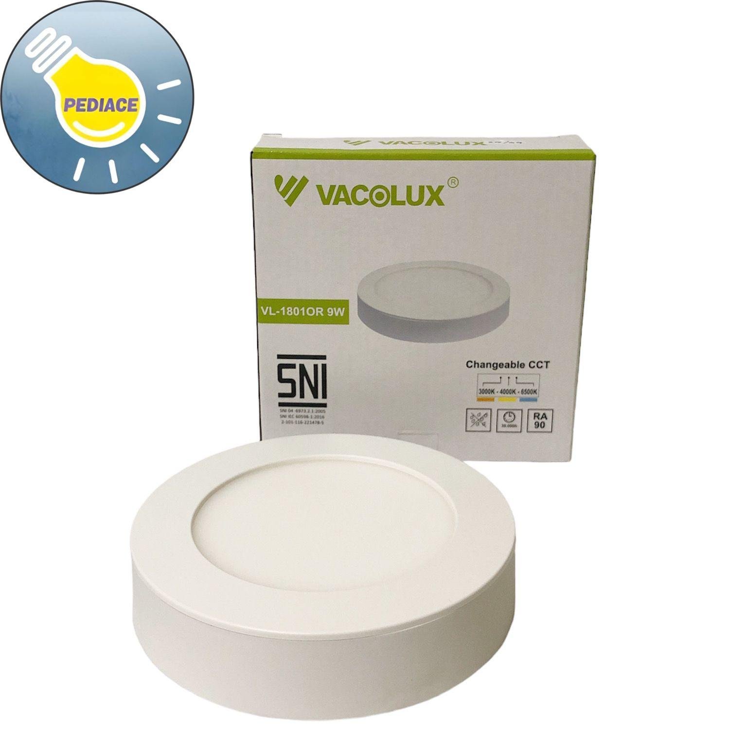 Lampu LED Panel Light 9W VACOLUX Bulat Tempel / Outbow Changeable CCT