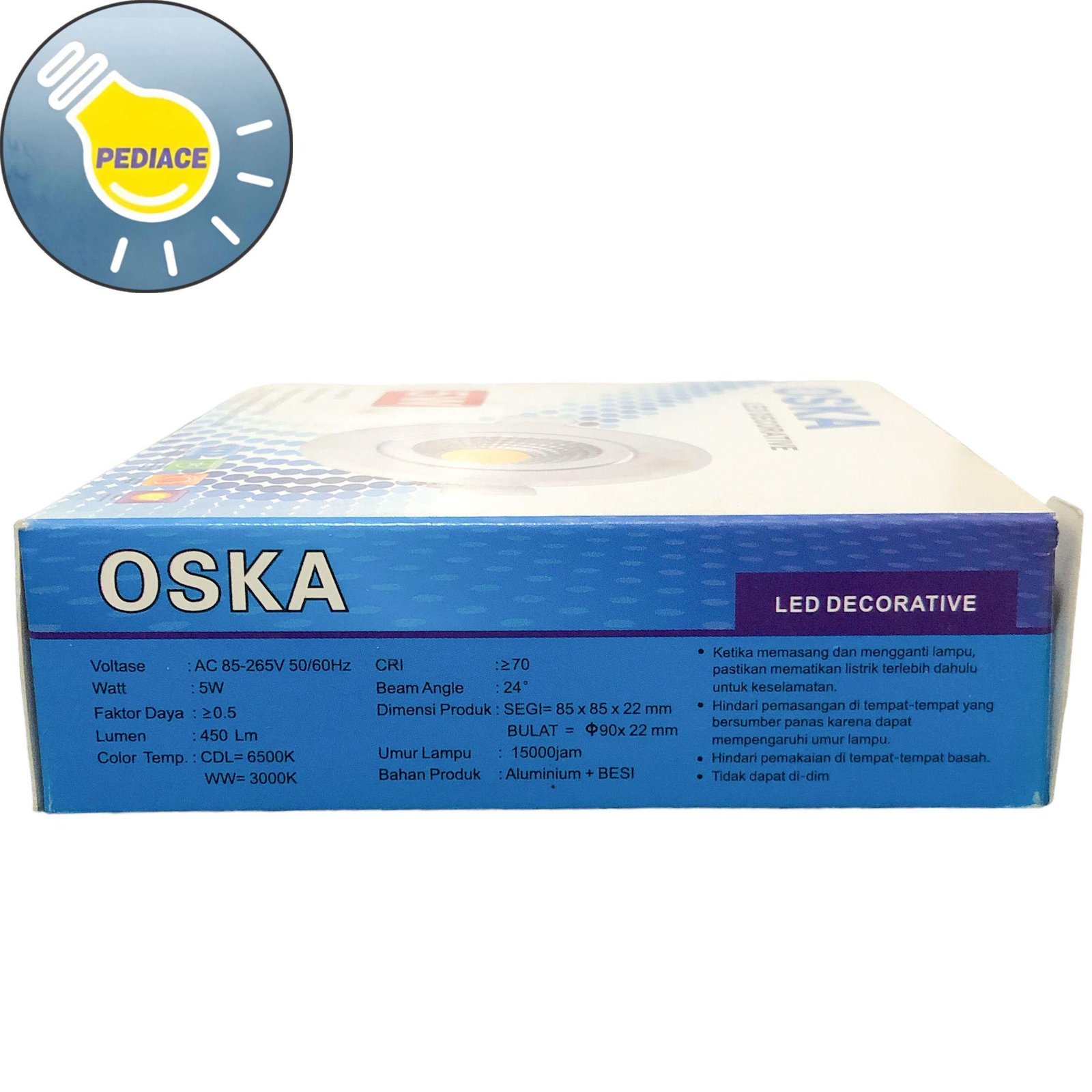 Lampu Downlight 5W OSKA LED COB 5 Watt Ceiling Spotlight 3000K Kuning - Image 5