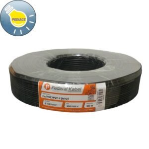 Kabel Kecil AC DC 2X0.5 MM? Twin Round HITAM FEDERAL Meteran