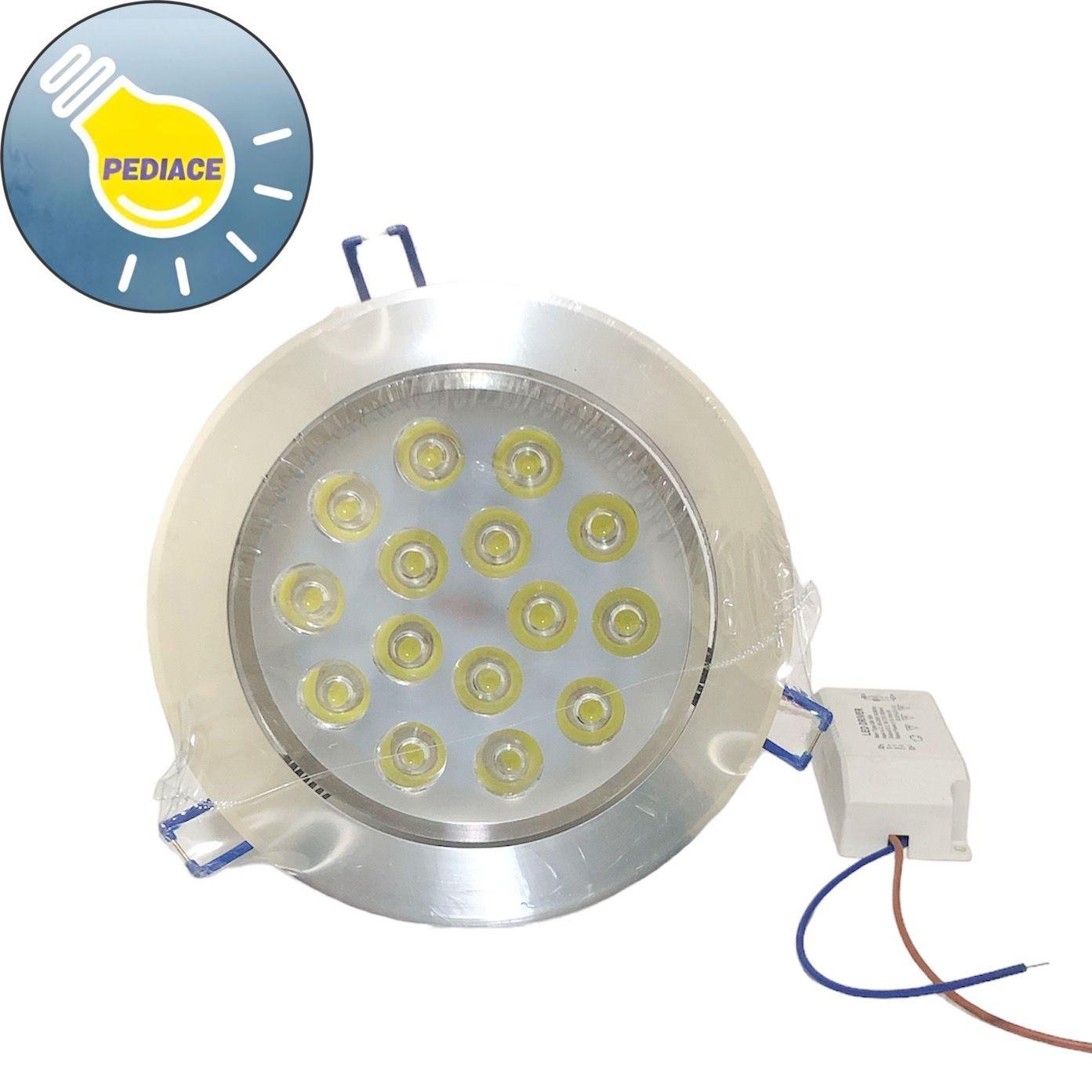 Lampu Downlight LED 15 Watt 15 Mata Body Silver Cahaya Putih 6500K
