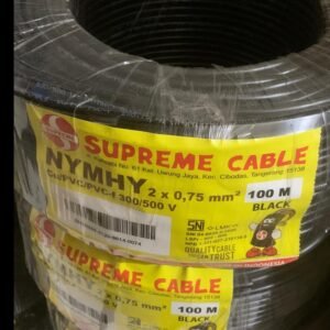 Kabel Listrik 2x0.75mm Serabut-Rambut (NYY/MHY) SUPREME 1 Rol (100M)