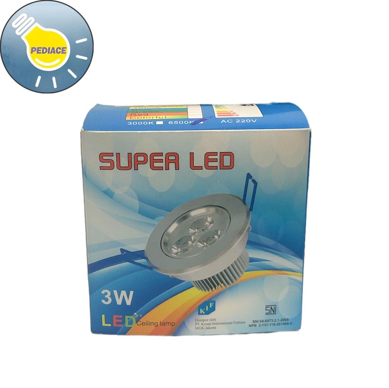 Lampu Downlight LED 3W 3 Mata SUPERLED Inbow Body Putih - 6500K Putih - Image 4