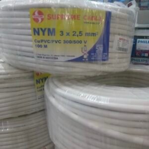 Kabel SUPREME NYM Putih 3x2,5 mm Kawat Tembaga SNI Roll ( 100meter )