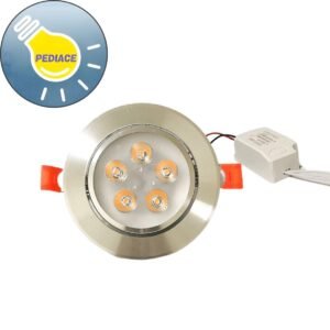 Lampu LED Downlight Inbow 5Watt 5 Mata Body Silver Cahaya Kuning 3000K