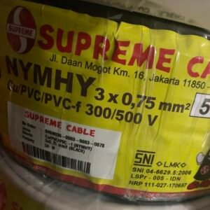 Kabel Supreme 3x0,75mm Serabut NYMHY Hitam 1 Rol 50 Meter