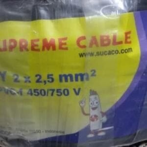 Kabel Listrik Flexible Hitam NYYHY 2x2.5 SUPREME Serabut SNI *Meteran